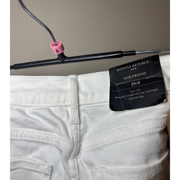 NWT BANANA REPUBLIC-Womens Girlfriend Low Rise Rolled Cuff White Denim 30/10-BX8 - Picture 3 of 3